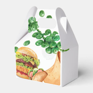 Burger & Wrap Fusion Food Illustration Favor Boxes