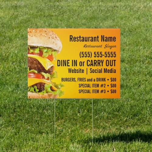 Burger Yard Sign