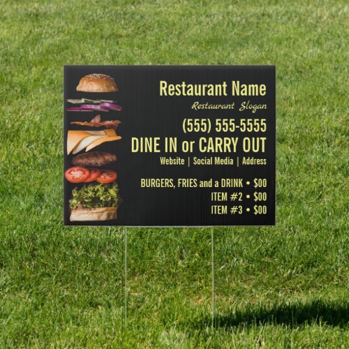 Burger Yard Sign