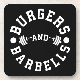 Burgers and Barbells - Funny Workout Motivational Beverage Coaster