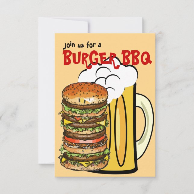 Burgers and Beer Summer Fun Party Invitation (Front)