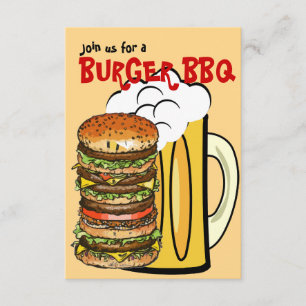Burgers and Beer Summer Fun Party Invitation