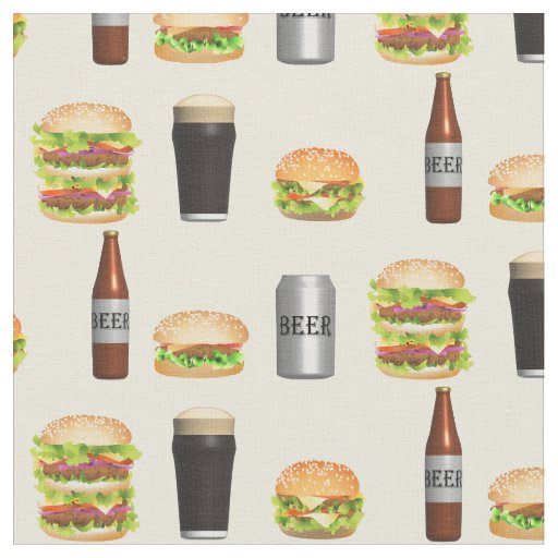 Burgers and Beers Fabric