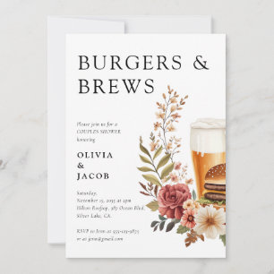 Burgers and Brews Couples Shower Invitation