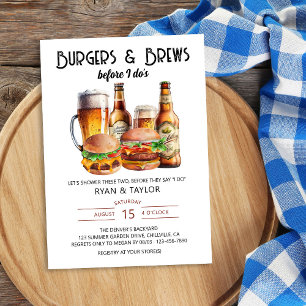Burgers and Brews Summer BBQ Wedding Shower Invitation