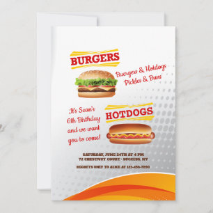 Burgers and Hotdogs Invitation