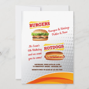 Burgers and Hotdogs Invitation
