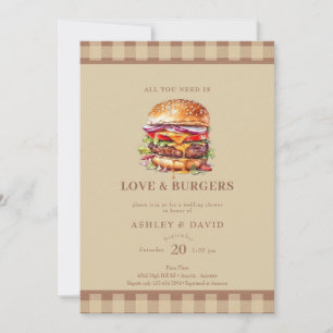 Burgers BBQ Couples Shower Invitation
