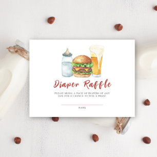 Burgers, Beer and Babies - Diaper Raffle Enclosure Card