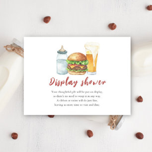 Burgers, Beer and Babies - Display shower Enclosure Card