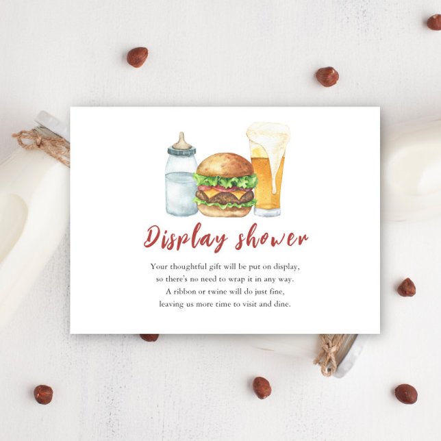 Burgers, Beer and Babies - Display shower Enclosure Card (Creator Uploaded)