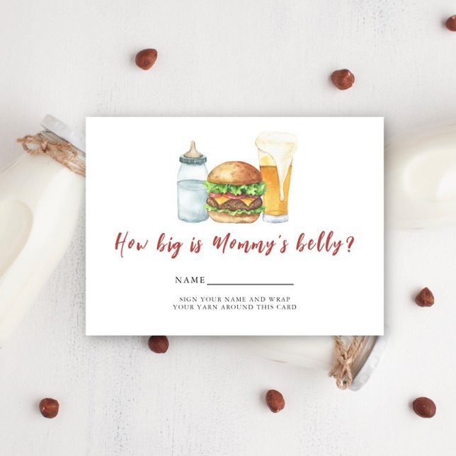 Burgers, Beer and Babies How big is mommy's belly Enclosure Card (Creator Uploaded)