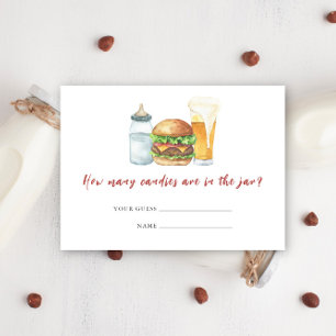 Burgers, Beer and Babies - How many candies Enclosure Card