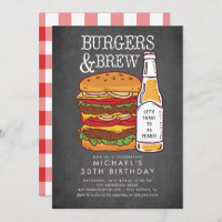 Burgers & Brew Barbecue Birthday Invitation