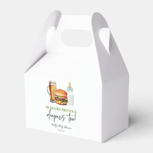 Burgers Brews and Diapers Too! Baby Shower Favor Boxes