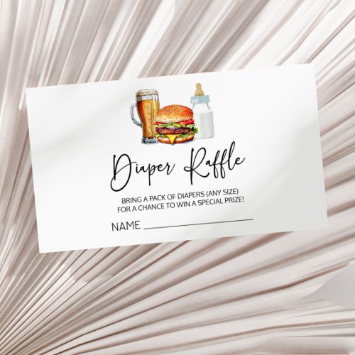 Burgers Brews Diapers Baby Shower Diaper Raffle