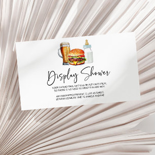 Burgers Brews Diapers Baby Shower Display Shower Enclosure Card