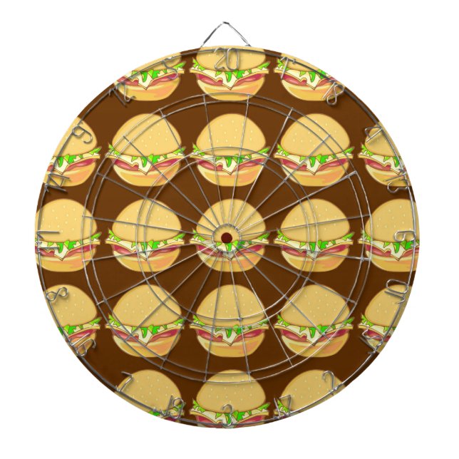 Burgers Dartboard With Darts (Front)