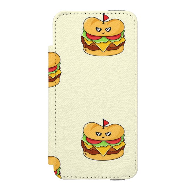 Burgers food character pattern incipio iPhone wallet case (Folio Front)
