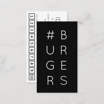#burgers Hashtag Loyalty Punch Card by identica at Zazzle