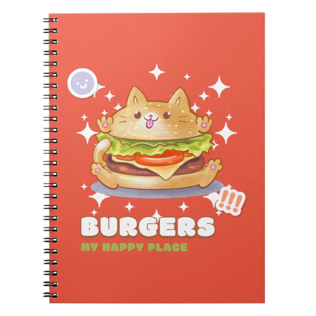 Burgers My Happy Place Notebook (Front)
