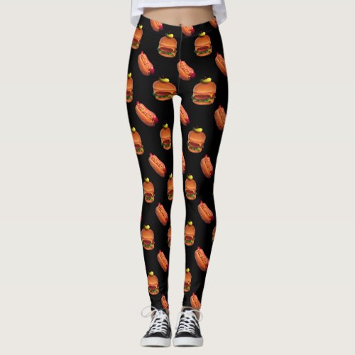 Burgers n Dogs Leggings