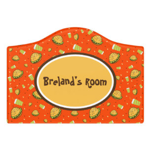 Burgers pattern door sign