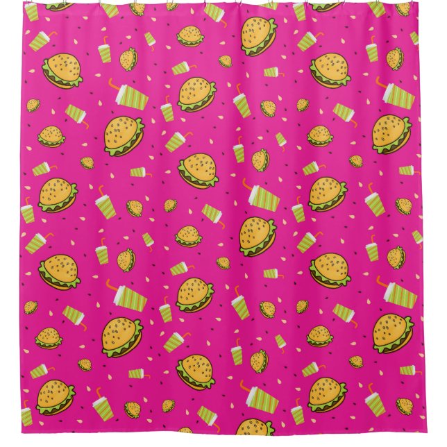 Burgers pattern shower curtain (Front)