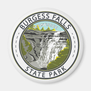 Burgess Falls State Park Tennessee Badge Magnet