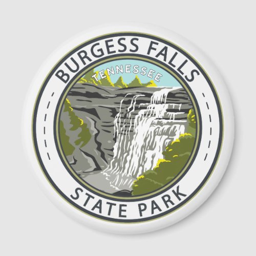 Burgess Falls State Park Tennessee Badge Magnet