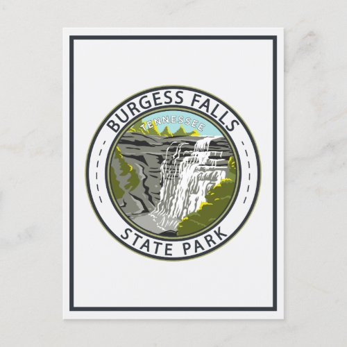 Burgess Falls State Park Tennessee Badge Postcard