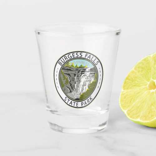 Burgess Falls State Park Tennessee Badge Shot Glass