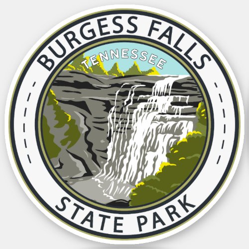Burgess Falls State Park Tennessee Badge Sticker