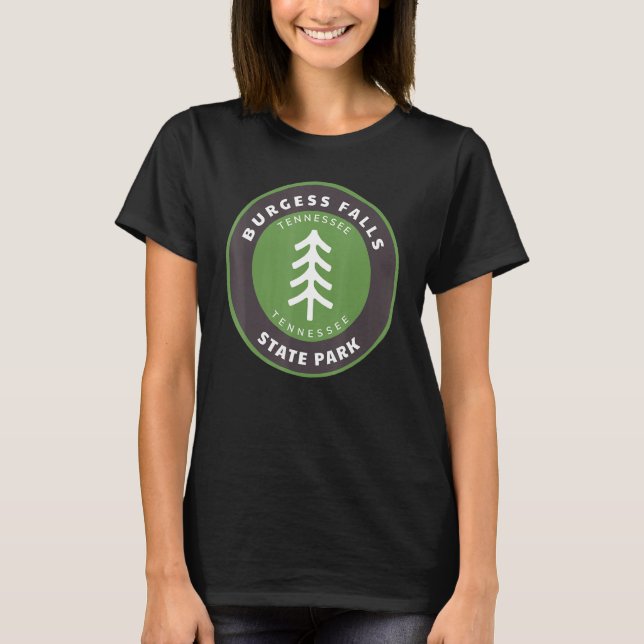 Burgess Falls State Park Tennessee Tn Forest Badge T-Shirt (Front)