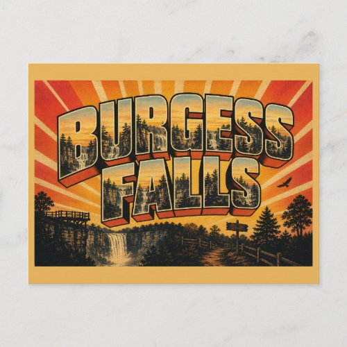 Burgess Falls TN Waterfall Gorge Forest Art Postcard