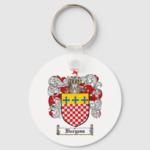 BURGESS FAMILY CREST _  BURGESS COAT OF ARMS KEYCHAIN