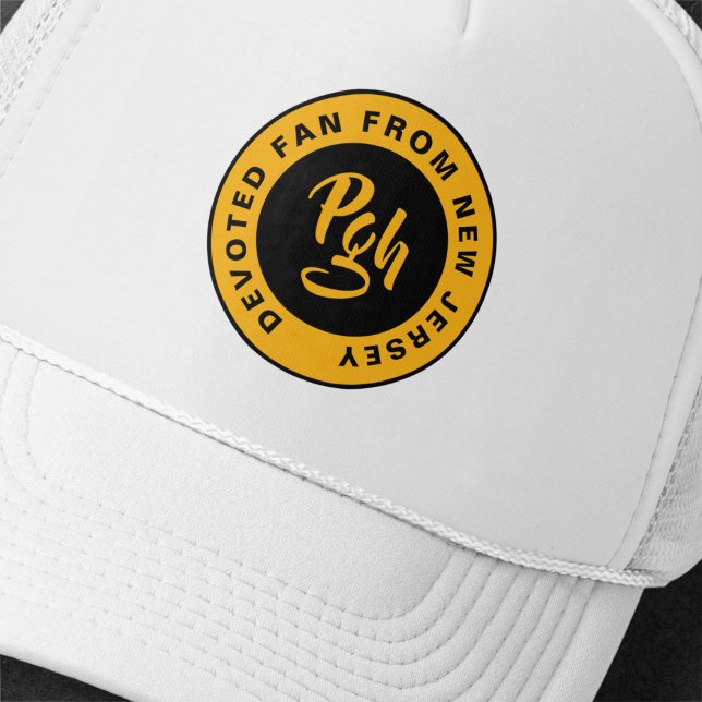 Burgh Fan Custom Black Gold Retro Pgh Trucker Hat (Creator Uploaded)