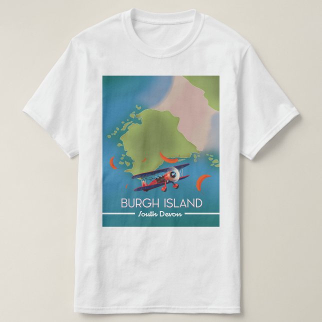 Burgh Island Devon travel map T-Shirt (Design Front)