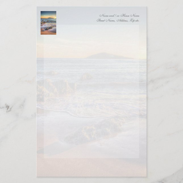 Burgh Island from Bantham at Sundown... Stationery (Front)