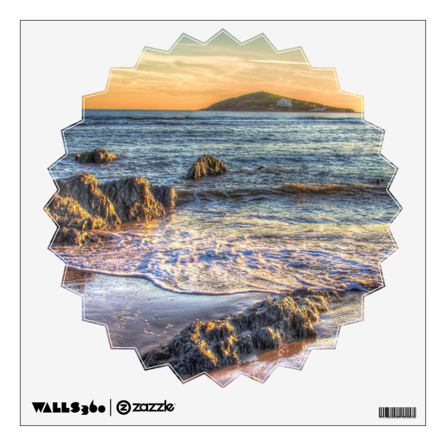 Burgh Island from Bantham at Sundown... Wall Decal (Front)