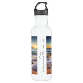 Burgh Island from Bantham at Sundown... Water Bottle