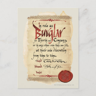 Burglar Contract Postcard