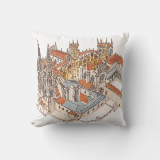 Burgos Cathedral. Spain Throw Pillow (Front)