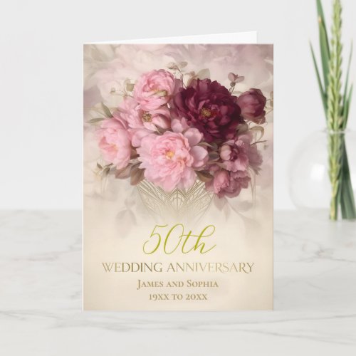 Burgundy 50th Golden Wedding Anniversary