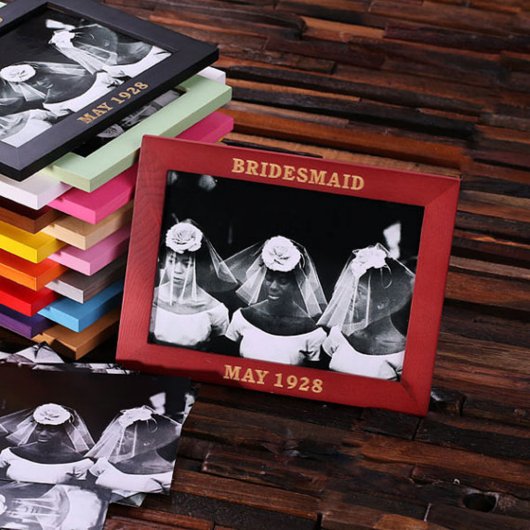 Burgundy 5" x 7" Natural Wood Picture Frame (Front)