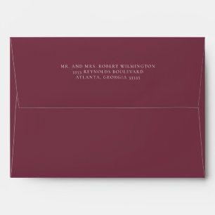 Burgundy 5x7 Return Address Envelope