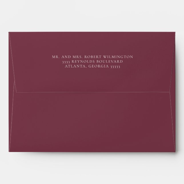 Burgundy 5x7 Return Address Envelope (Back (Top Flap))
