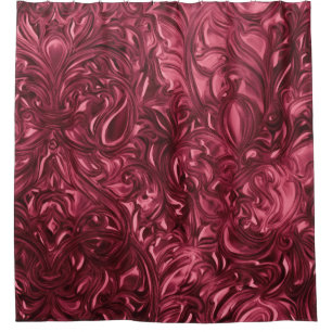 Burgundy Abstract Design Shower Curtain