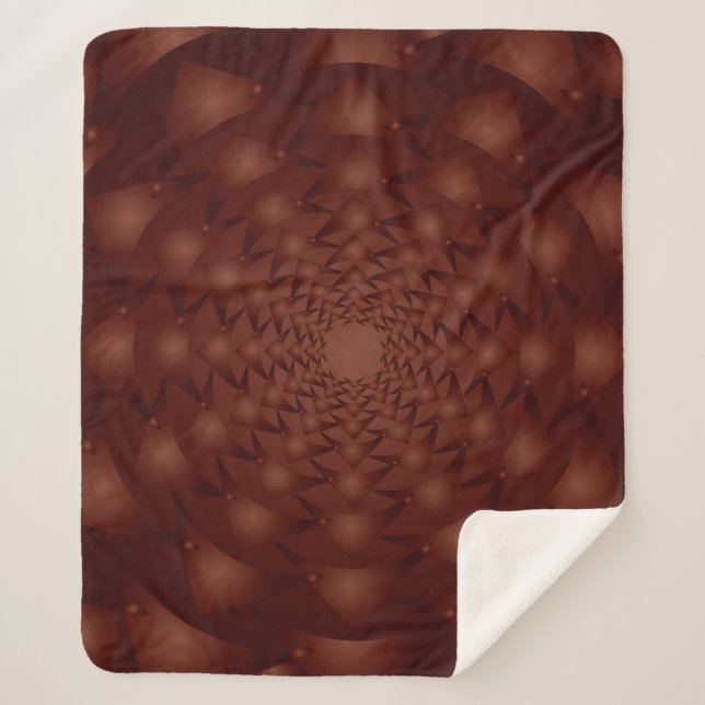 Burgundy abstract pattern. Traditional ornaments.  Sherpa Blanket (Front)