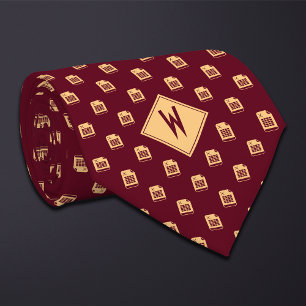 Burgundy Accountant Spreadsheet Neck Tie